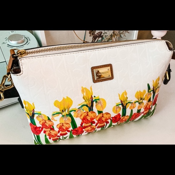 Calvin Klein Handbags - Calvin Klein White/Daffodil Shoulder Bag